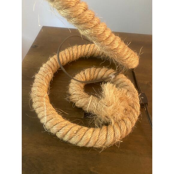 Vintage Audoux Minet Style Marine Nautical Coastal Coiled Rope Table Lamp - Picture 4 of 5